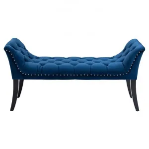 Ellicombe Tufted Fabric Ottoman Bench, Navy by Emporium Oggetti, a Ottomans for sale on Style Sourcebook