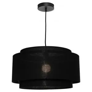 Bern Linen Shade Pendant Light, Large, Black by Cougar Lighting, a Pendant Lighting for sale on Style Sourcebook
