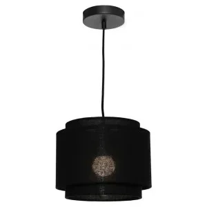 Bern Linen Shade Pendant Light, Small, Black by Cougar Lighting, a Pendant Lighting for sale on Style Sourcebook