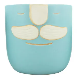 Mr.Pothead Ceramic Planter Pot with Drainage, Small, Blue by NF Living, a Plant Holders for sale on Style Sourcebook