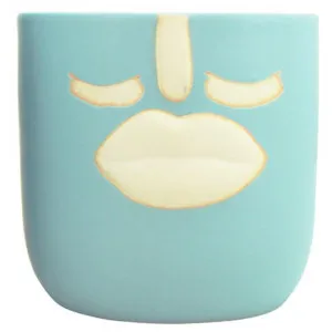 Mrs.Pothead Ceramic Planter Pot with Drainage, Small, Blue by NF Living, a Plant Holders for sale on Style Sourcebook