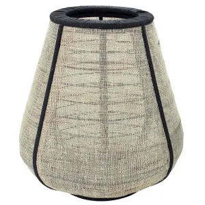 Losif Bamboo & Linen Lantern, Large, Natural / Black by NF Living, a Lanterns for sale on Style Sourcebook
