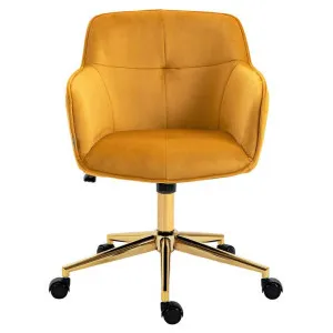 Watson Velvet Fabric Office Chair, Gold by Emporium Oggetti, a Chairs for sale on Style Sourcebook
