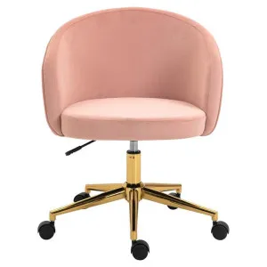 Liz Velvet Fabric Office Chair, Blush by Emporium Oggetti, a Chairs for sale on Style Sourcebook