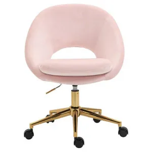 Octavia Velvet Fabric Office Chair, Pink by Emporium Oggetti, a Chairs for sale on Style Sourcebook