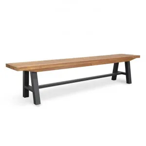 Ellis Outdoor Wooden Bench - Natural Top and Black Legs by Interior Secrets - AfterPay Available by Interior Secrets, a Benches for sale on Style Sourcebook
