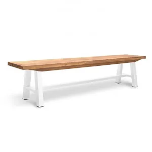 Ellis Outdoor Wooden Bench - Natural Top and White Legs by Interior Secrets - AfterPay Available by Interior Secrets, a Benches for sale on Style Sourcebook