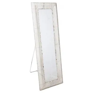 Aladdin Metal Filigree Cheval Mirror, 165.5cm, Rustic White by Casa Sano, a Mirrors for sale on Style Sourcebook