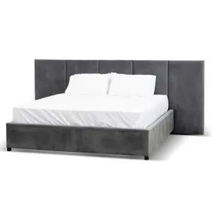 Amado King Bed Frame - Charcoal Velvet with Storage by Interior Secrets - AfterPay Available by Interior Secrets, a Beds & Bed Frames for sale on Style Sourcebook