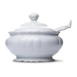 Junyao 2 Piece Ceramic Soup Tureen & Ladle Set, Large, White by LIVGGO, a Bowls for sale on Style Sourcebook