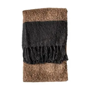 Lexden Tonal Faux Mohair Throw, 130x180cm, Camel / Black by Casa Bella, a Throws for sale on Style Sourcebook