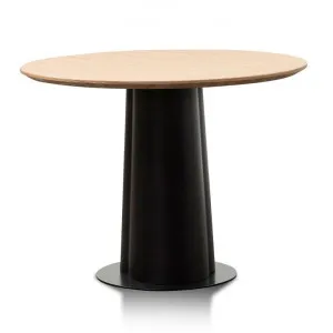 Polly Round Wooden Dining Table - Natural Top and Black Base by Interior Secrets - AfterPay Available by Interior Secrets, a Dining Tables for sale on Style Sourcebook