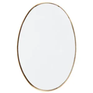 Lucille Iron Frame Oval Wall Mirror, 90cm, Gold by Cozy Lighting & Living, a Mirrors for sale on Style Sourcebook