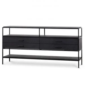 Arron 1.6m Sideboard Unit - Full Black by Interior Secrets - AfterPay Available by Interior Secrets, a Sideboards, Buffets & Trolleys for sale on Style Sourcebook