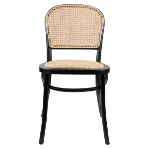 Rafflie Rattan & Birch Timber Dining Chair, Black by Dodicci, a Dining Chairs for sale on Style Sourcebook