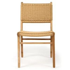 Zac Teak Timber & Close Woven Cord Indoor / Outdoor Dining Chair, Sand / Natural by Ambience Interiors, a Dining Chairs for sale on Style Sourcebook