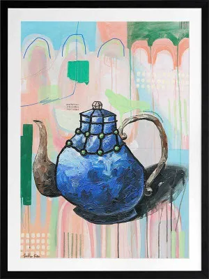I Don't Even Drink Tea Blue Framed Art Print by Urban Road, a Prints for sale on Style Sourcebook