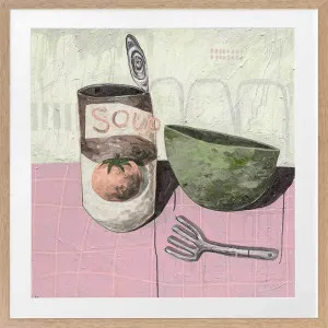 Eating Soup With A Fork Blush Pink Framed Art Print by Urban Road, a Prints for sale on Style Sourcebook