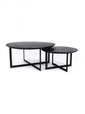 Harry Round Nest Tables in Black Oak by Tallira Furniture, a Coffee Table for sale on Style Sourcebook