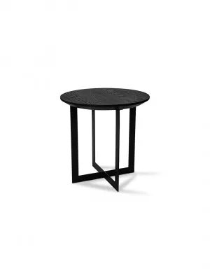 Harry Round Side Table in Black Oak by Tallira Furniture, a Side Table for sale on Style Sourcebook