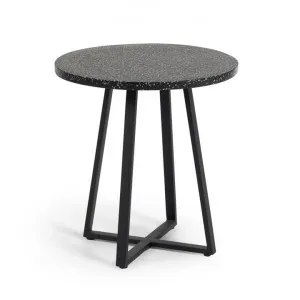 Tierra Outdoor Terrazzo Side Table - Black by Interior Secrets - AfterPay Available by Interior Secrets, a Side Table for sale on Style Sourcebook