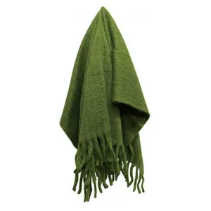Hamel Wool Blend Throw, 125x150cm, Sage by Provencal Treasures, a Throws for sale on Style Sourcebook
