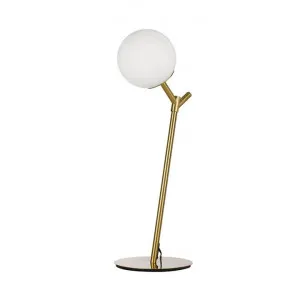 Ohh Metal & Glass Table Lamp, Antique Gold / Opal by Telbix, a Table & Bedside Lamps for sale on Style Sourcebook