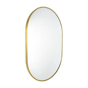 Luxe Sofia Oblong Brushed Brass Metal Frame Bathroom Mirror - 75cmx50cm by Luxe Mirrors, a Vanity Mirrors for sale on Style Sourcebook