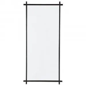 Oliver Satin Black Floor Mirror - 96cm x 203cm by Luxe Mirrors, a Mirrors for sale on Style Sourcebook
