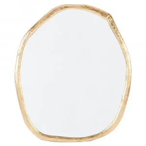 Taz Gold Round Wall Mirror 120cm x 100cm by Luxe Mirrors, a Mirrors for sale on Style Sourcebook