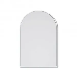 Arch Metal Framed Bathroom Mirror White - 76cm x 50cm by Luxe Mirrors, a Vanity Mirrors for sale on Style Sourcebook