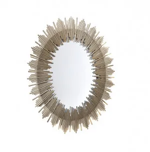 Franklin Oval Wall Mirror in Gold 86cm x 102cm by Luxe Mirrors, a Mirrors for sale on Style Sourcebook