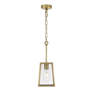 Cantena IP44 Brass & Glass Indoor / Outdoor Pendant Light, Small, Antique Brass by Telbix, a Pendant Lighting for sale on Style Sourcebook