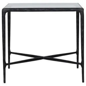 Lagos Square Side Table in Black / Glass by OzDesignFurniture, a Bedside Tables for sale on Style Sourcebook