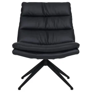 Victoria Swivel Chair in Leather Black by OzDesignFurniture, a Chairs for sale on Style Sourcebook