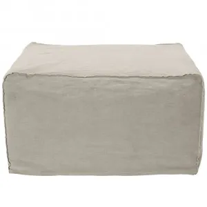 Como Linen Square Ottoman Cover Oatmeal - 70cm x 70cm by James Lane, a Ottomans for sale on Style Sourcebook