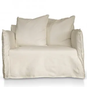 Como Linen Darling Sofa Cover Oatmeal -1.5 Seater by James Lane, a Sofas for sale on Style Sourcebook