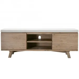 Nova TV Unit Faux White Marble - 180cm by James Lane, a Entertainment Units & TV Stands for sale on Style Sourcebook