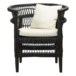 Endah Black Rattan Armchair by James Lane, a Chairs for sale on Style Sourcebook