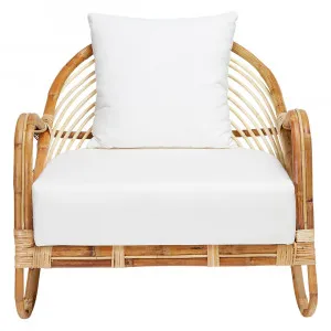 Padang Natural Rattan & White Cushions Armchair by James Lane, a Chairs for sale on Style Sourcebook