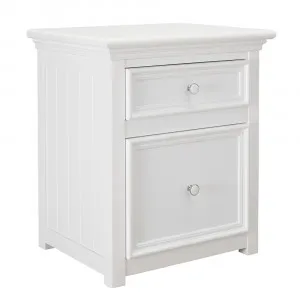 Mandalay Bedside Table White - 2 Drawer by James Lane, a Bedside Tables for sale on Style Sourcebook