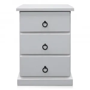 Coventry Bedside Table White - 3 Drawer by James Lane, a Bedside Tables for sale on Style Sourcebook