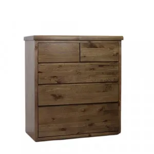 Calypso Tallboy Nutmeg - 5 Drawer by James Lane, a Dressers & Chests of Drawers for sale on Style Sourcebook