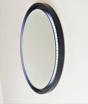 Eclipse Dimmable Frontlit LED Mirror With Black Frame & Colour Switch - 60cm / 80cm 600mm / 60cm Diameter No by Luxe Mirrors, a Illuminated Mirrors for sale on Style Sourcebook