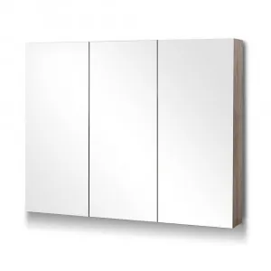 3 Door Mirrored Cabinet Wood Finish 90cm x 72cm by Luxe Mirrors, a Cabinets, Chests for sale on Style Sourcebook