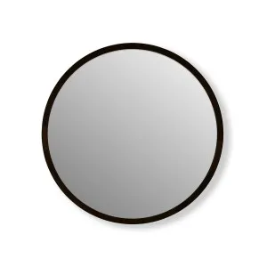 Davao Black Round Wood Frame Mirror (60cm / 80cm / 95cm) 60cm Diameter by Luxe Mirrors, a Mirrors for sale on Style Sourcebook