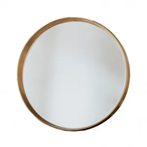 New York Round Gold Mirror 95cm by Luxe Mirrors, a Painted Canvases for sale on Style Sourcebook