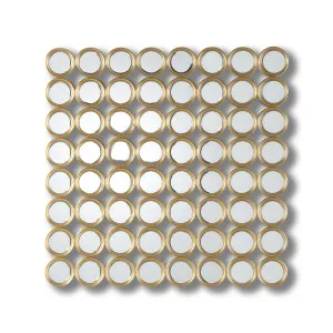 Chaplin Circles Gold Mirror Wall Art 104cm x 104cm by Luxe Mirrors, a Painted Canvases for sale on Style Sourcebook