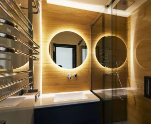 Rear Soft Glow LED Backlit Round Bathroom Mirror Warm/Cool Light - (60cm) or (90cm) 600mm / 60cm Diameter Cool Light by Luxe Mirrors, a Illuminated Mirrors for sale on Style Sourcebook