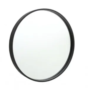 Milan Round Black Metal Frame Bathroom Mirror - (60cm) or (90cm) 600mm / 60cm Diameter by Luxe Mirrors, a Vanity Mirrors for sale on Style Sourcebook